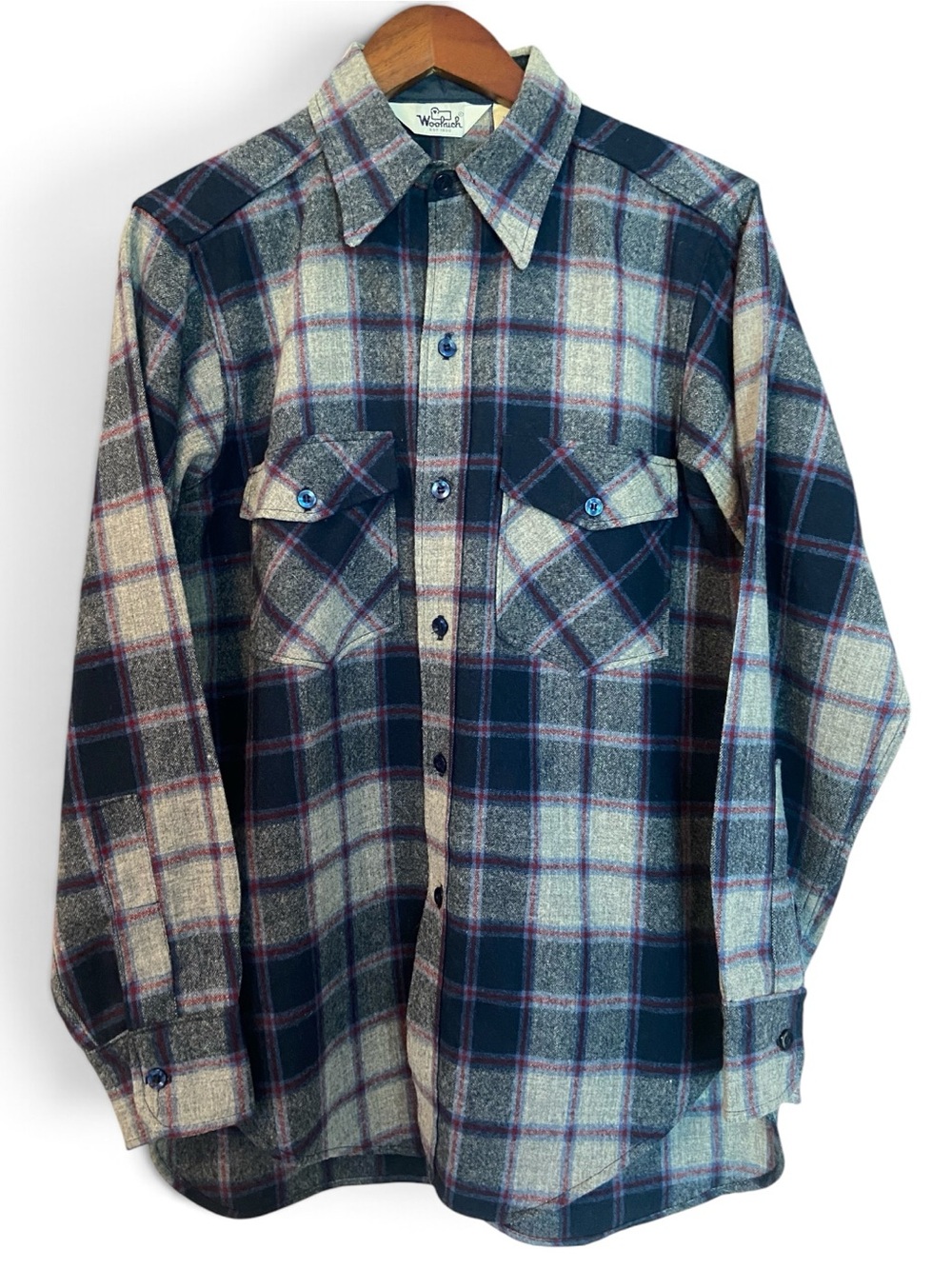 VTG 1970s 1980s Woolrich Heavy Wool Flannel Shirt Jacket Shacket Men’s M USA